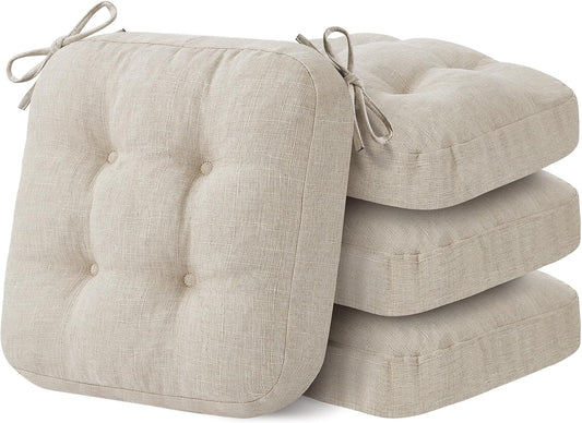 IASEAHK Memory Foam Dining Chair Cushions, Beige, 16.5"x16.5"x3.5"