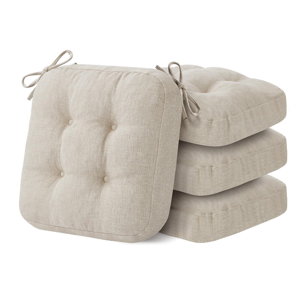 IASEAHK Memory Foam Dining Chair Cushions, Beige, 16.5"x16.5"x3.5"