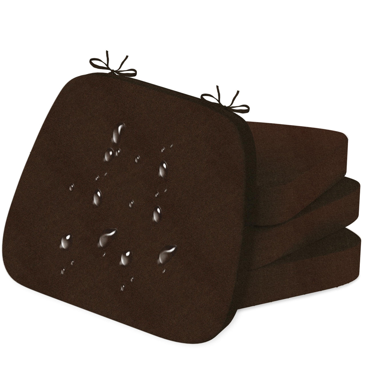 17'' x 16'' x 2.5"Thick Chair Cushions for Dining Chairs, 6 Pack WaterProof Easy Clean Kitchen Chair Pads with Ties and Non-Slip Backing - 30D High Elastic Foam Soft Kitchen Chair Cushions