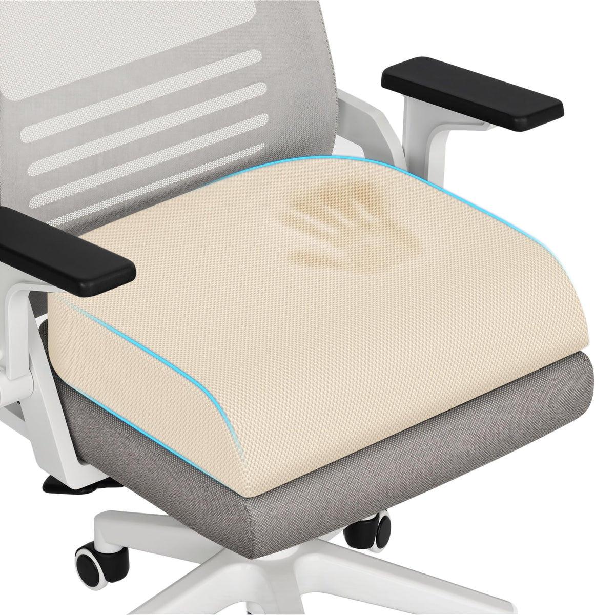 TranquilRelax Memory Foam Seat Cushion for Office Chair, 3-Inch, Black