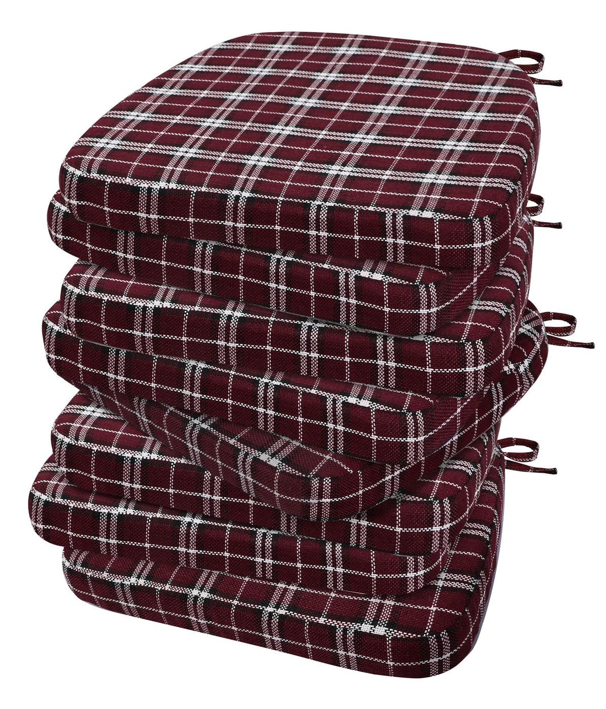 AAAAAcessories D-Shaped Chair Cushions, 2" Thick Dining Chair Pads with Ties and Removable, Machine-Washable Cover, 17" x 16", Set of 4, Oatmeal Beige