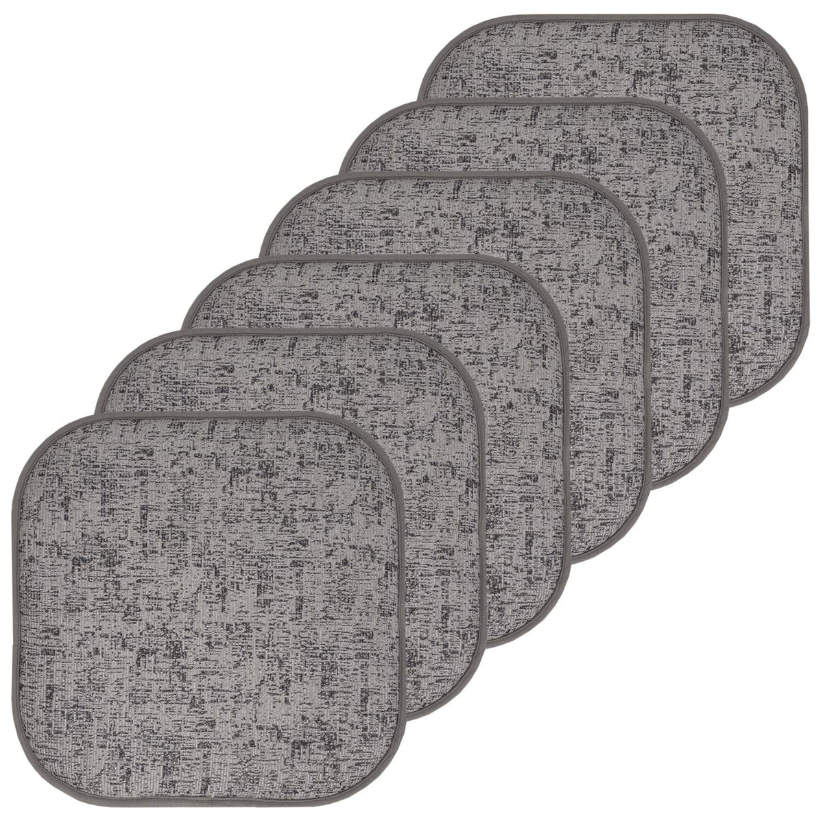 Sweet Home Collection Chair Cushion Memory Foam Pads Honeycomb Pattern Slip Non Skid Rubber Back Rounded Square 16" x 16" Seat Cover, 4 Pack, Alexis Chocolate