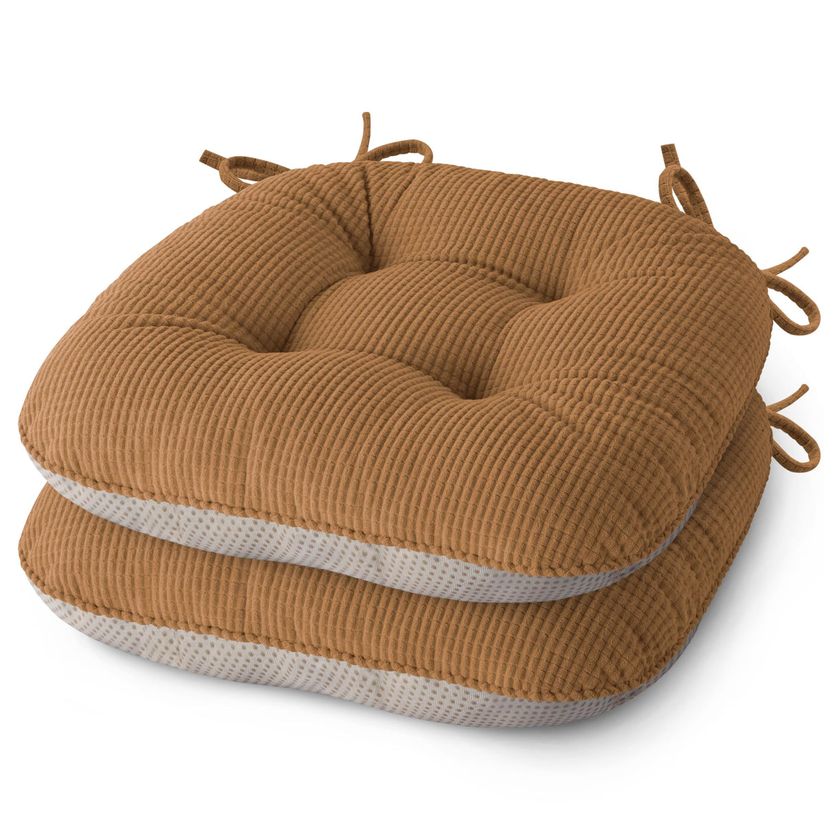 Indoor Dining Chair Cushions Set of 2, 17"X16"X3", Cream