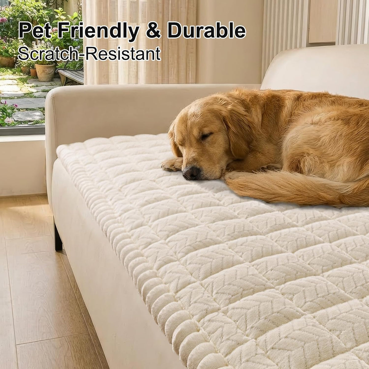 Smiry Couch Cover for Dogs, Non Slip Fuzzy Pet Sofa Covers Washable