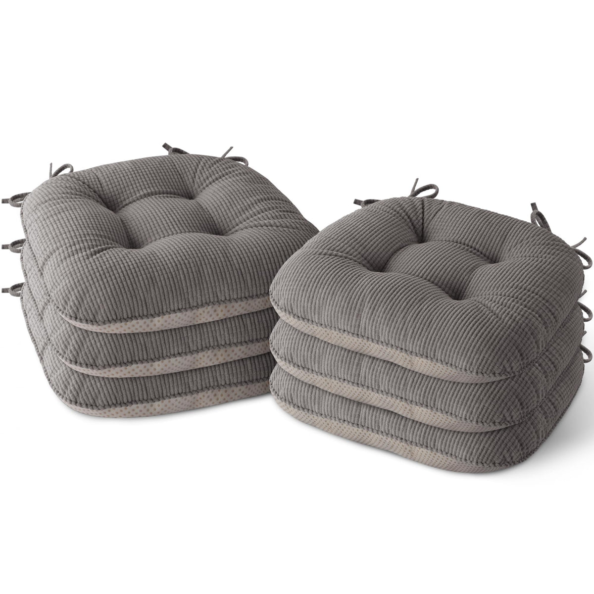 Indoor Dining Chair Cushions Set of 2, 17"X16"X3", Cream
