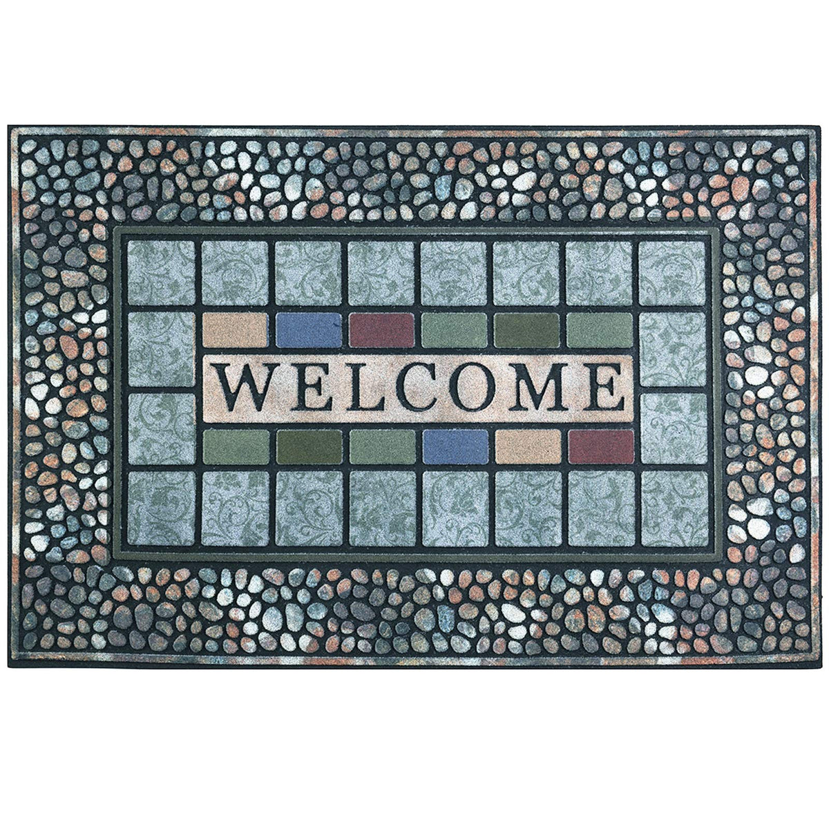CHICHIC Rectangle Entrance Door Mat Large 18 x 30 Inch Entry Way High Traffic Area Doormat Front Door Rugs Outdoors Heavy Duty Welcome Mat, Non Slip Rubber Back Low Profile for Garage