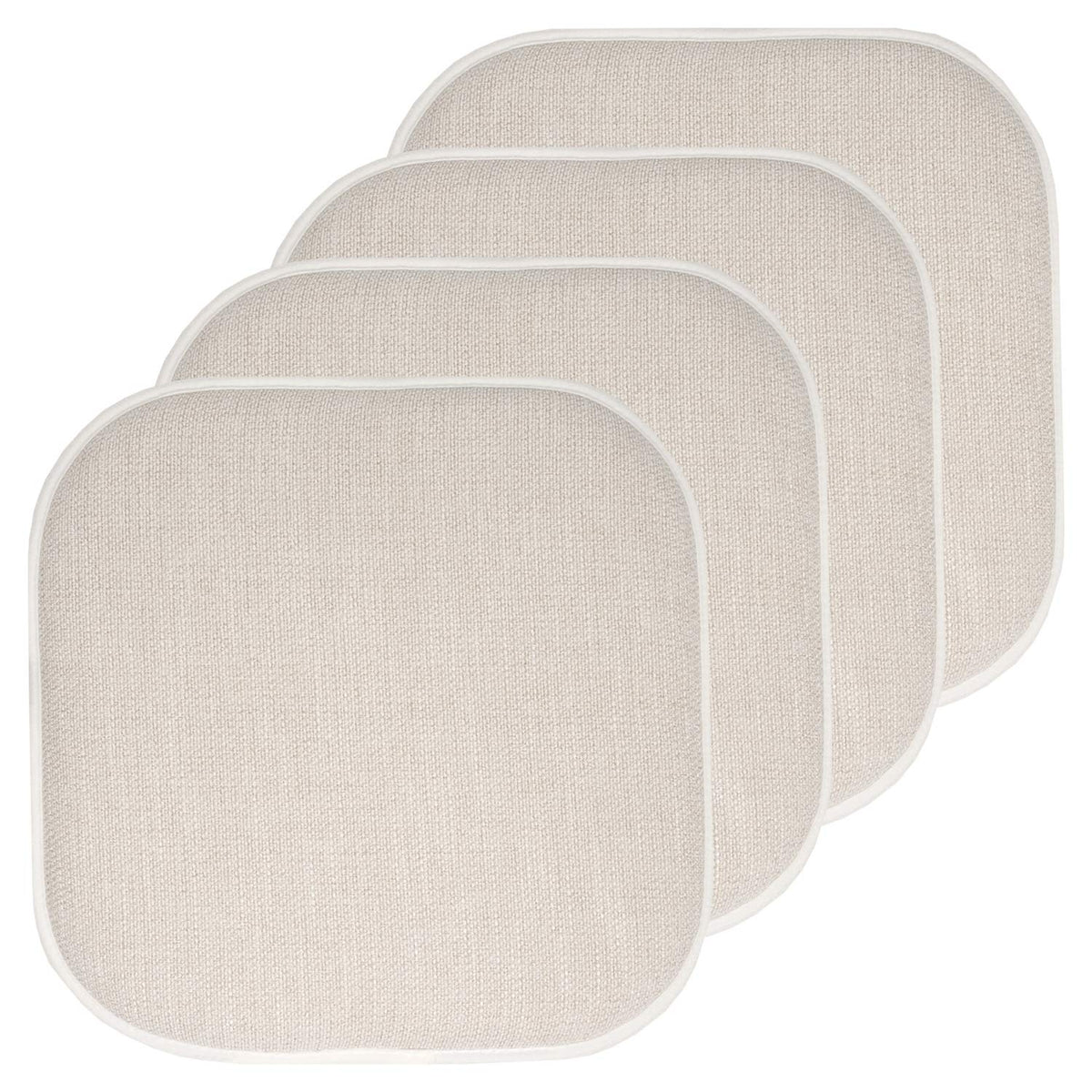 Sweet Home Collection Chair Cushion Memory Foam Pads Honeycomb Pattern Slip Non Skid Rubber Back Rounded Square 16" x 16" Seat Cover, 4 Pack, Alexis Chocolate