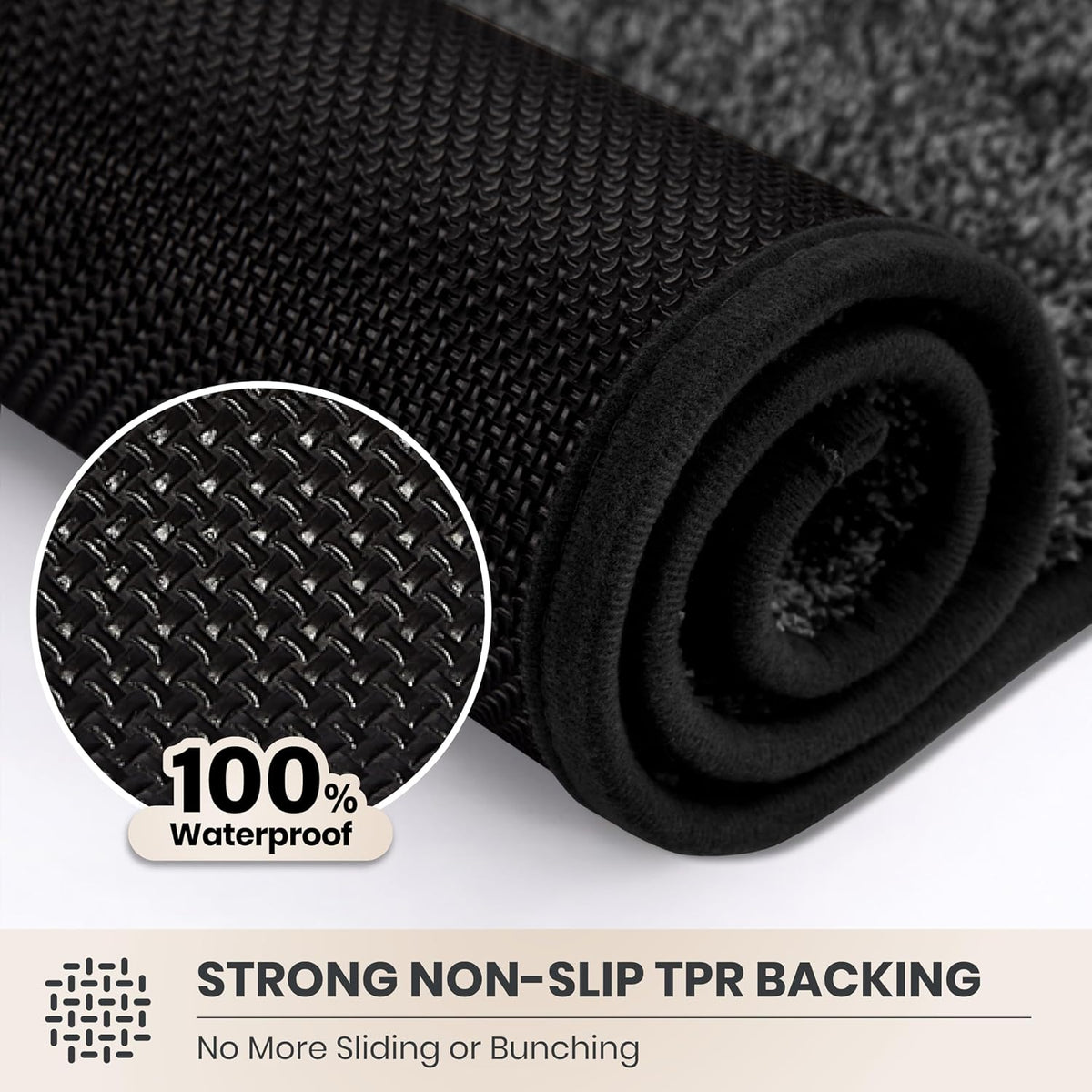 PURRUGS Dirt Trapping Indoor Door Mat, 24" x 35.5", Charcoal