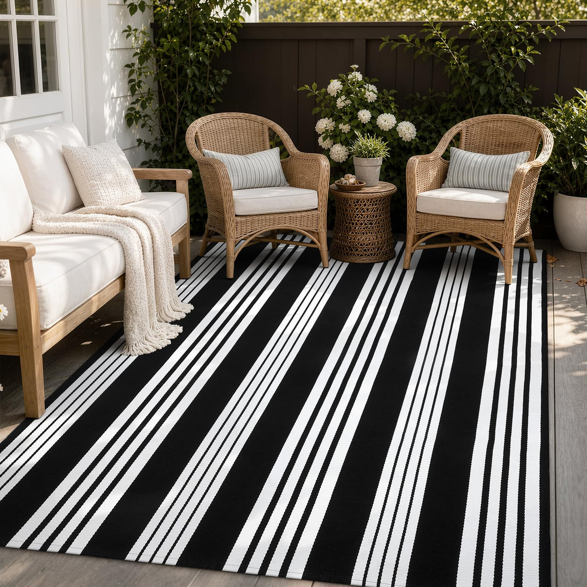 OJIA Front Door Mat 24"x51", Striped Porch Rug Outdoor Door Mat Fall Decor