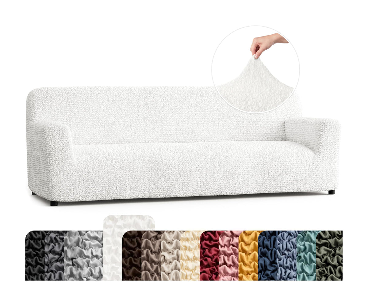 Premium Stretch Couch Covers for Sofa - Sofa Chair Cover Washable, Dogs & Pets Friendly - Elastic Polyester Loveseat Slipcovers - Non-Slip Love Seat Couch Covers - Soft Taupe (86"-120" Wide)