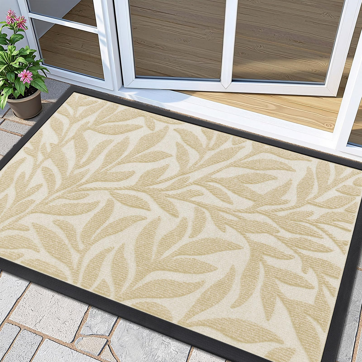 Smiry Welcome Front Door Mat for Outdoor Indoor 29.5x17, All-Season Doormat