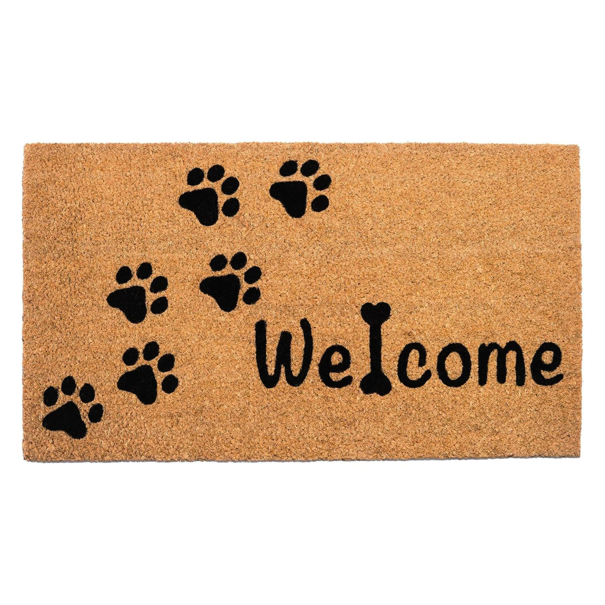 Coir Front Door mat with Hope You Like Dogs Print, 30x17x0.6