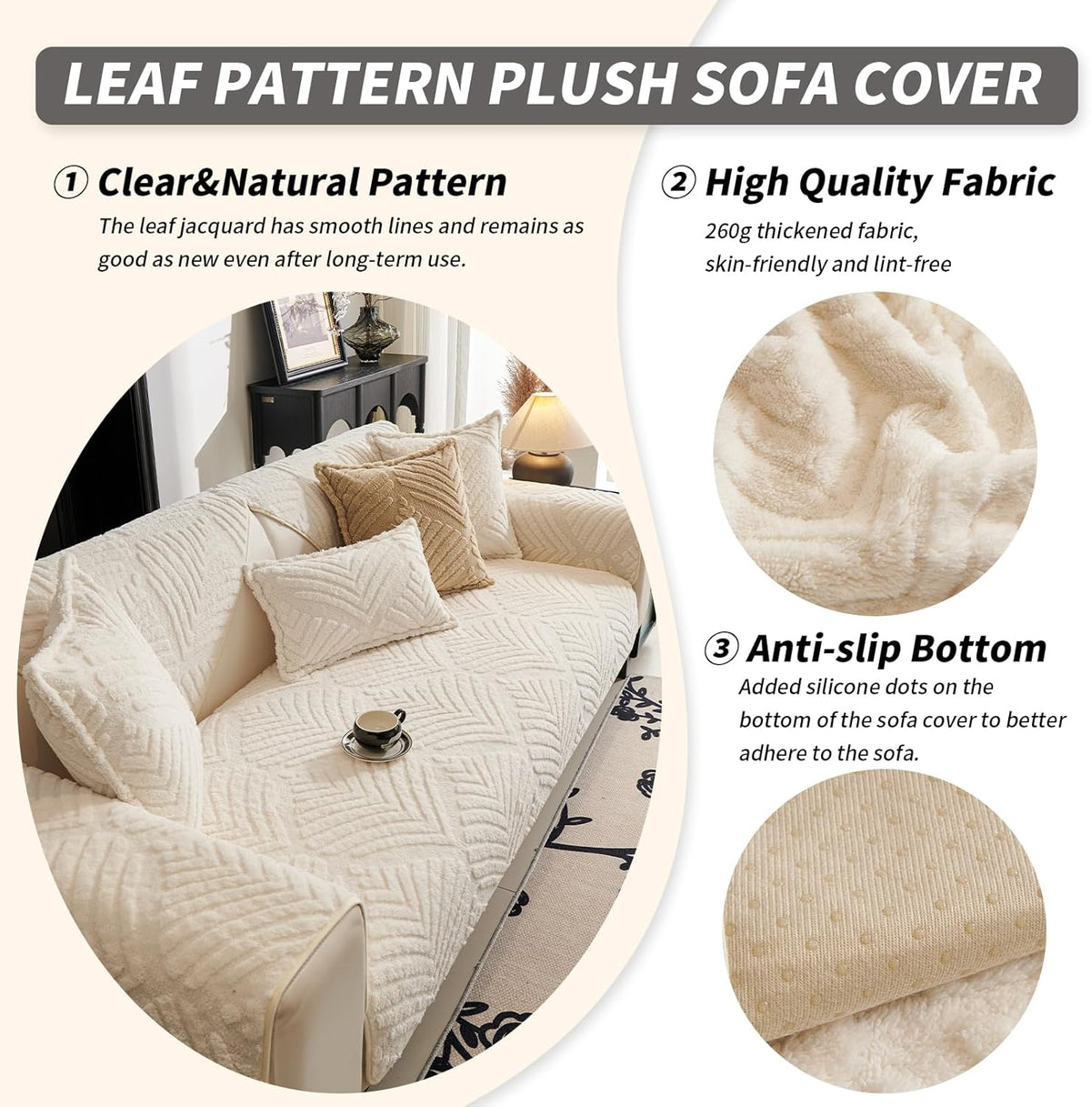 Plush Sofa Cover Washable, Funny Fuzzy Pet Couch Cover for 1 Seat