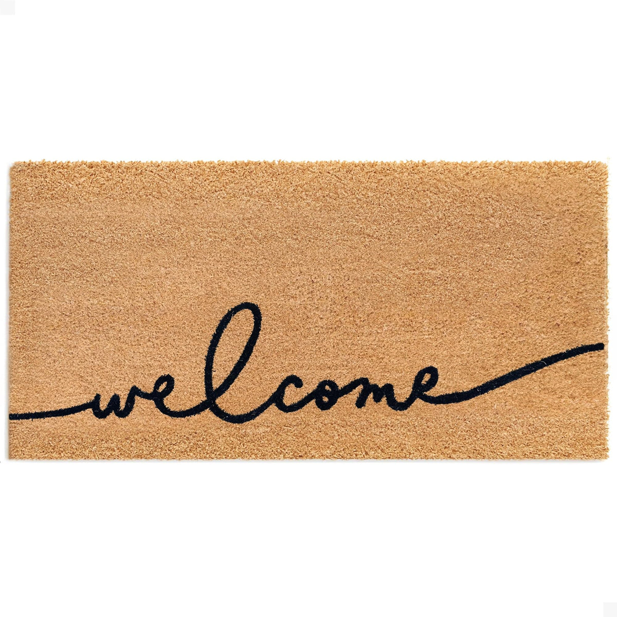 THEODORE MAGNUS Welcome Mat - Aesthetic Script, Non-Slip, Tufted - 17x30