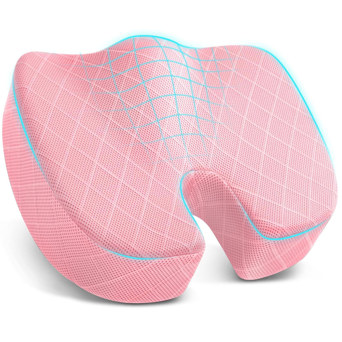 TushGuard Seat Cushion, Memory Foam Office Chair Cushion - Grey, Large