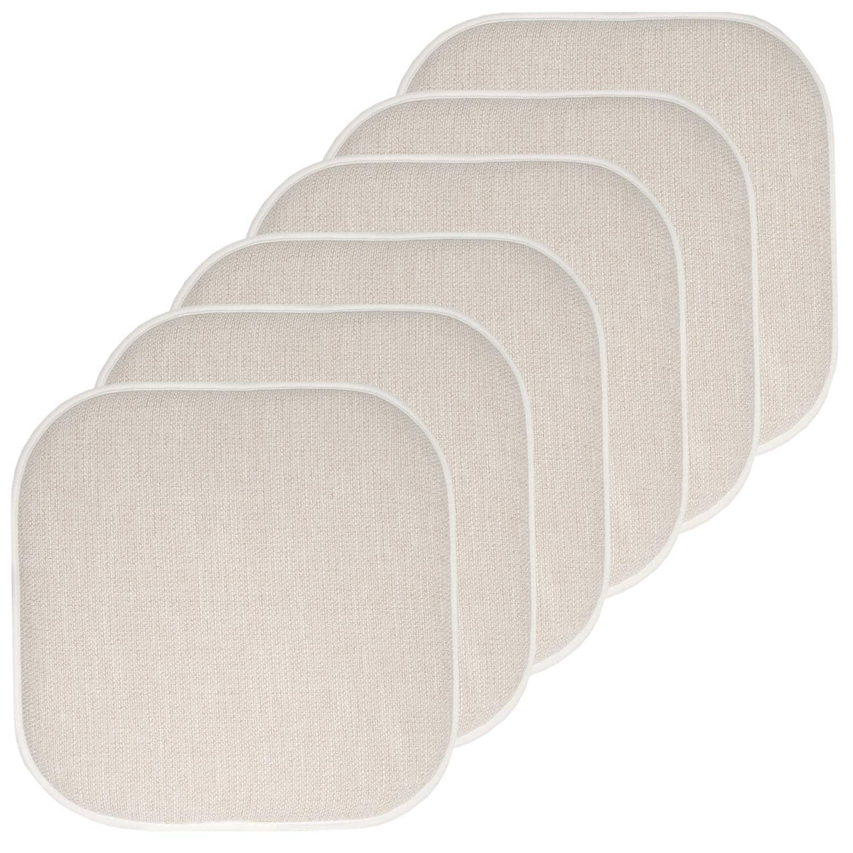 Sweet Home Collection Chair Cushion Memory Foam Pads Honeycomb Pattern Slip Non Skid Rubber Back Rounded Square 16" x 16" Seat Cover, 4 Pack, Alexis Chocolate