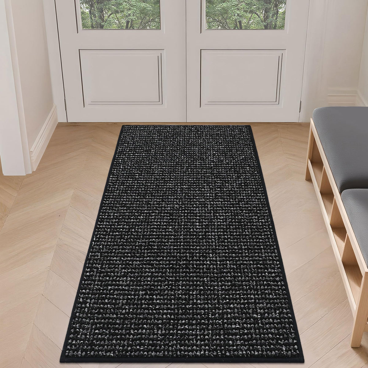 BEQHAUSE Dirt Trapper Door Mat 20" x 32", Non-Slip Washable, Light Beige