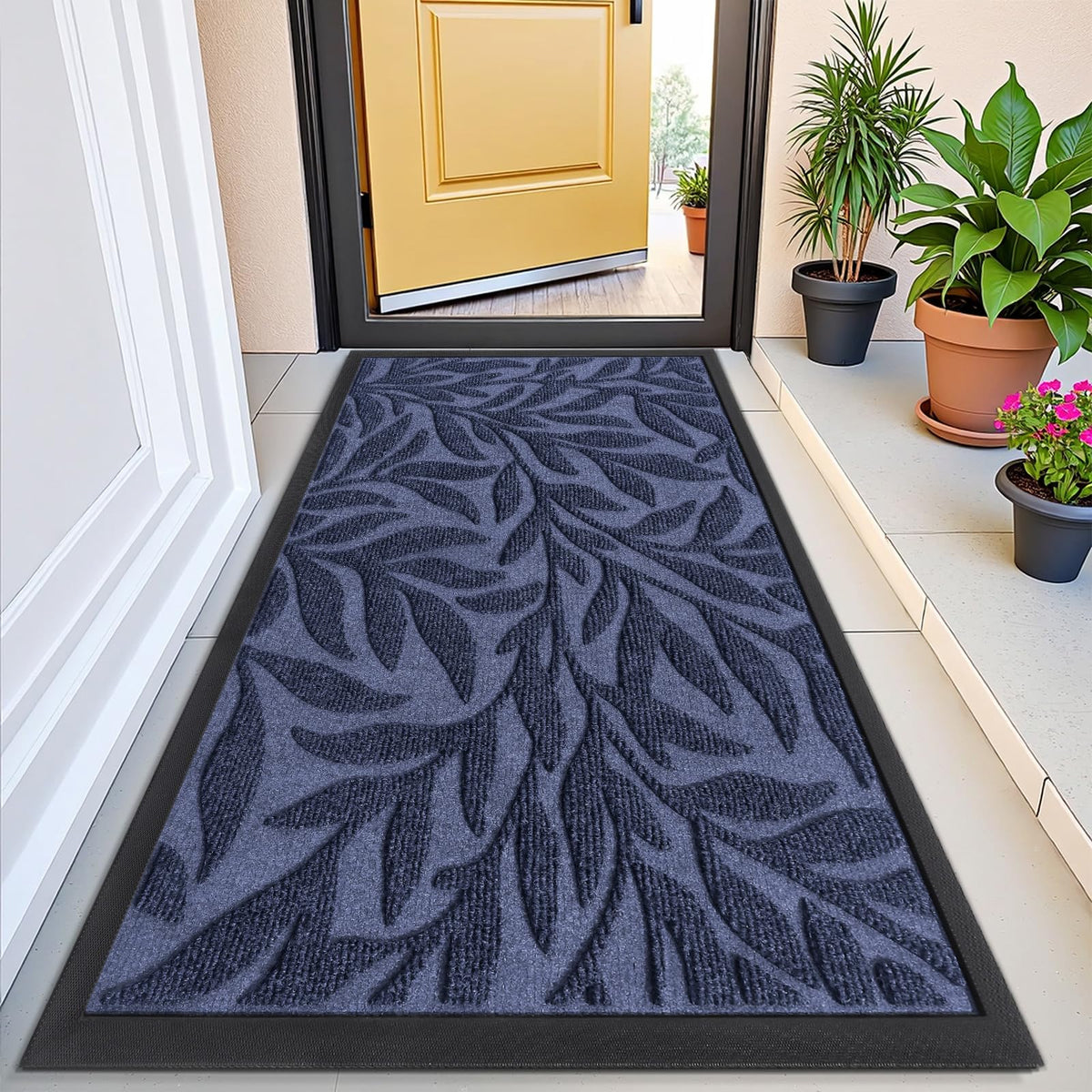Smiry Welcome Front Door Mat for Outdoor Indoor 29.5x17, All-Season Doormat