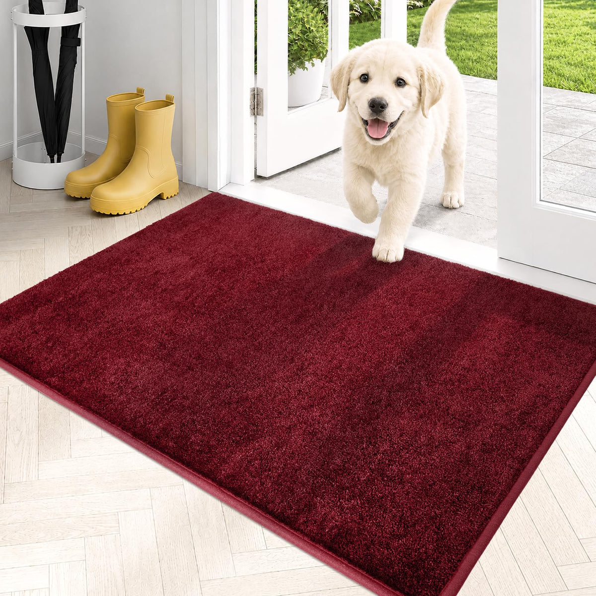 PURRUGS Dirt Trapping Indoor Door Mat, 24" x 35.5", Charcoal