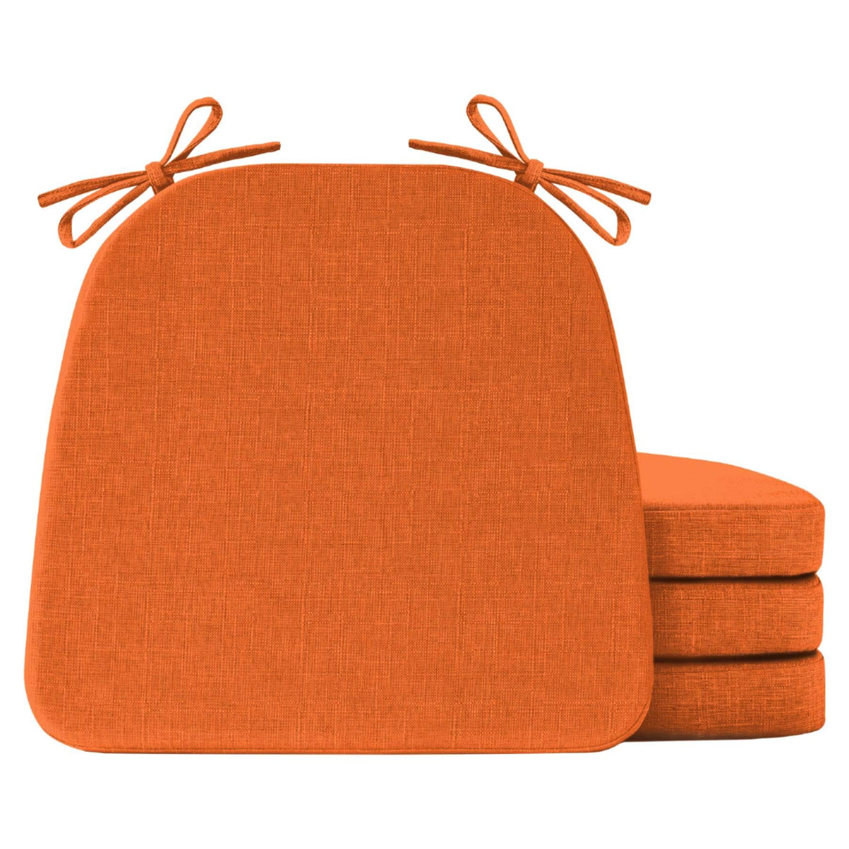 IASEAHK Chair Cushions for Dining Chairs Set of 4, Non Slip Kitchen Chair Pads, 17" x 16" x 2", Indoor Dining Chair Cushions with Ties, D-Shaped Seat Cushions for Kitchen Chairs, Beige