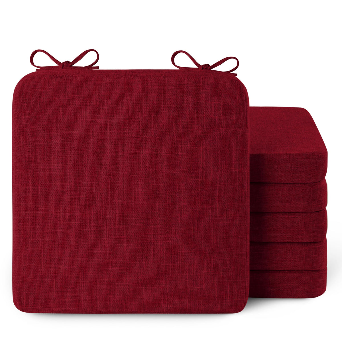 AddGrace Square Chair Cushions for Dining Chairs 16x16x2inch (4, Dark Grey)