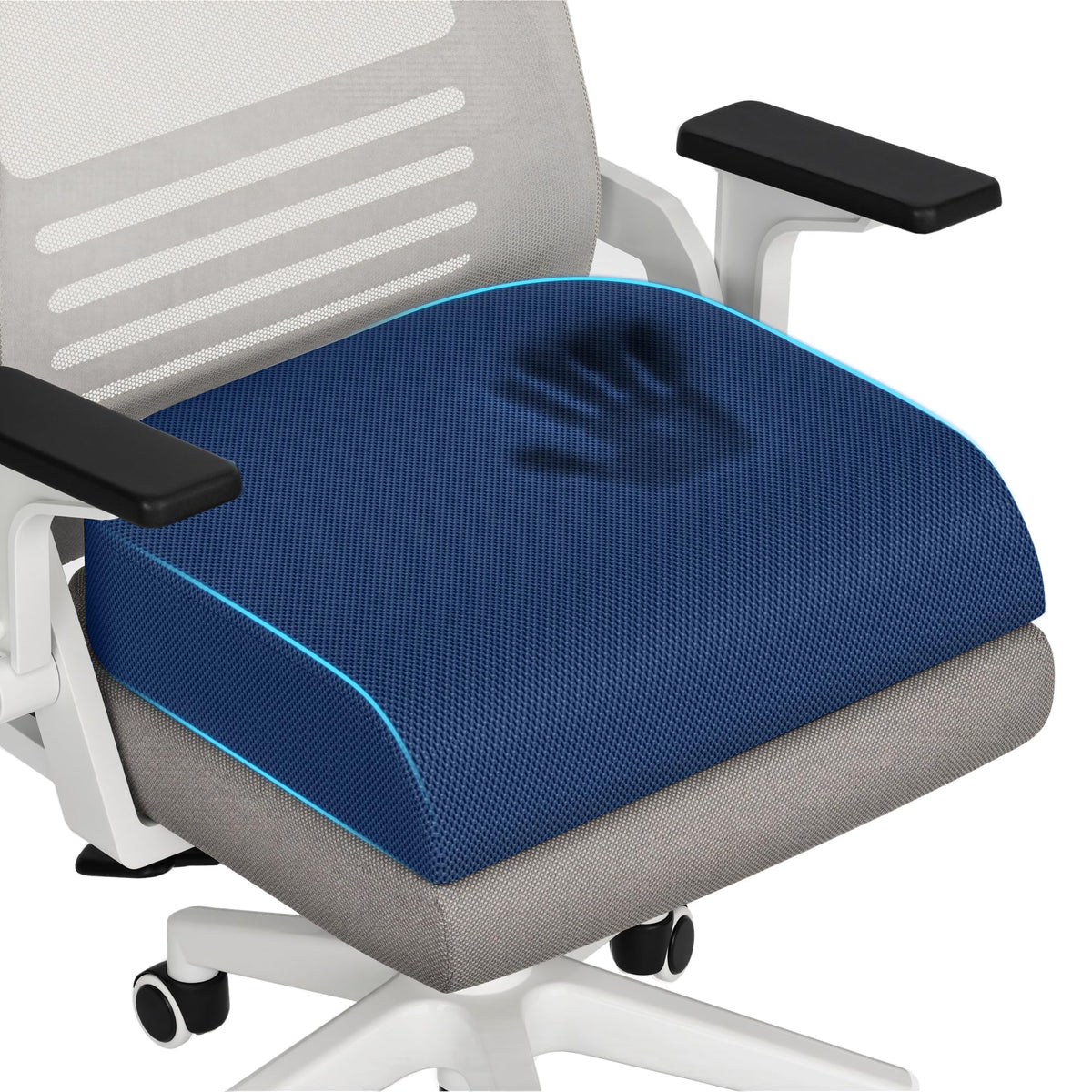 TranquilRelax Memory Foam Seat Cushion for Office Chair, 3-Inch, Black