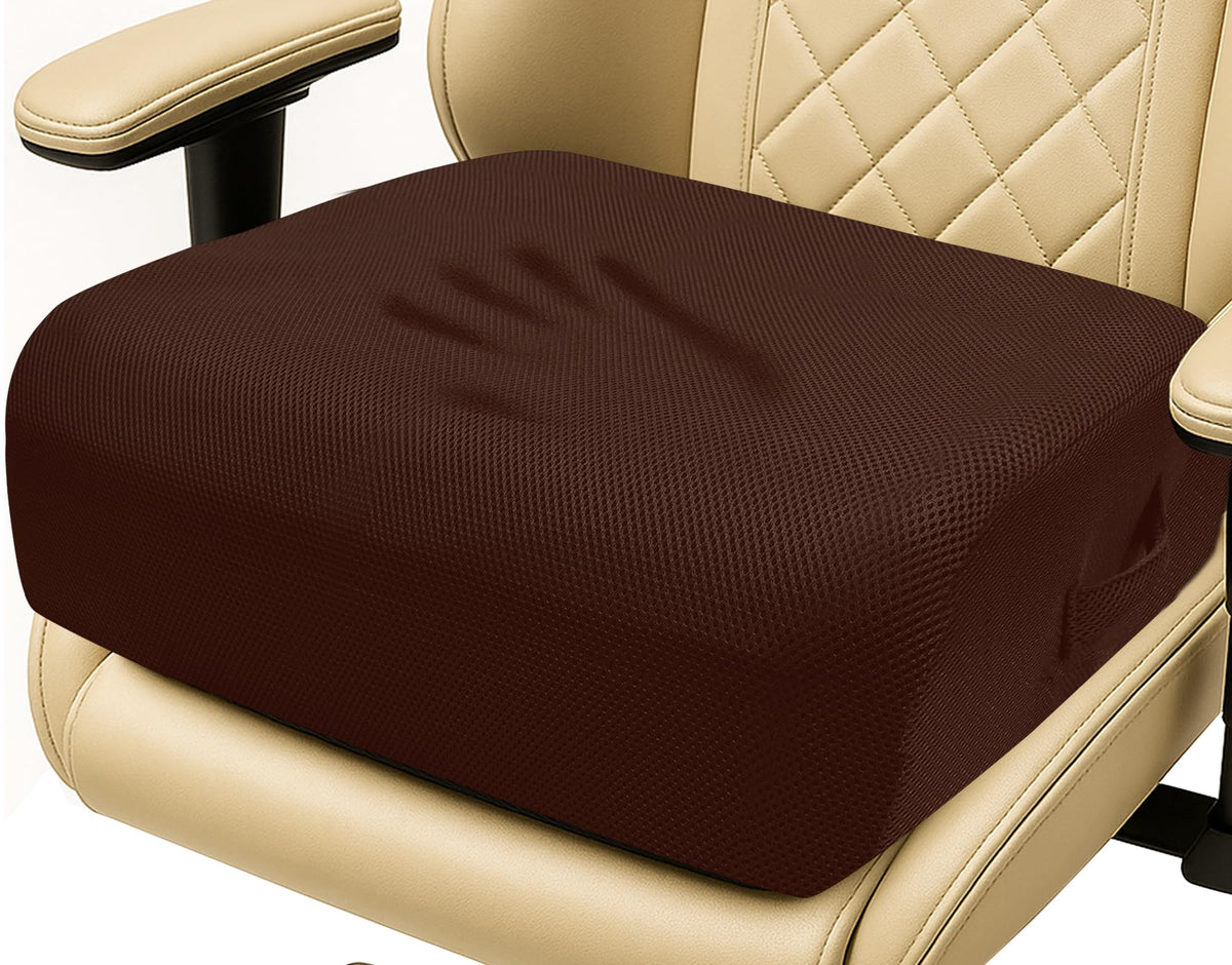 6" Extra Thick Memory Foam Office Chair Cushion – 2-Layer Booster Seat for Back & Tailbone Pain Relief, 18 x 16 x 6in Non-Slip Cushion with Carry Handle for Wheelchair, Car, and Airplane