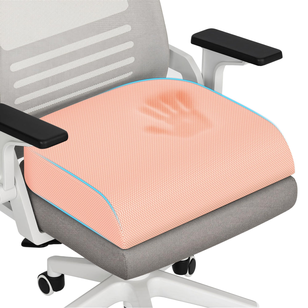 TranquilRelax Memory Foam Seat Cushion for Office Chair, 3-Inch, Black