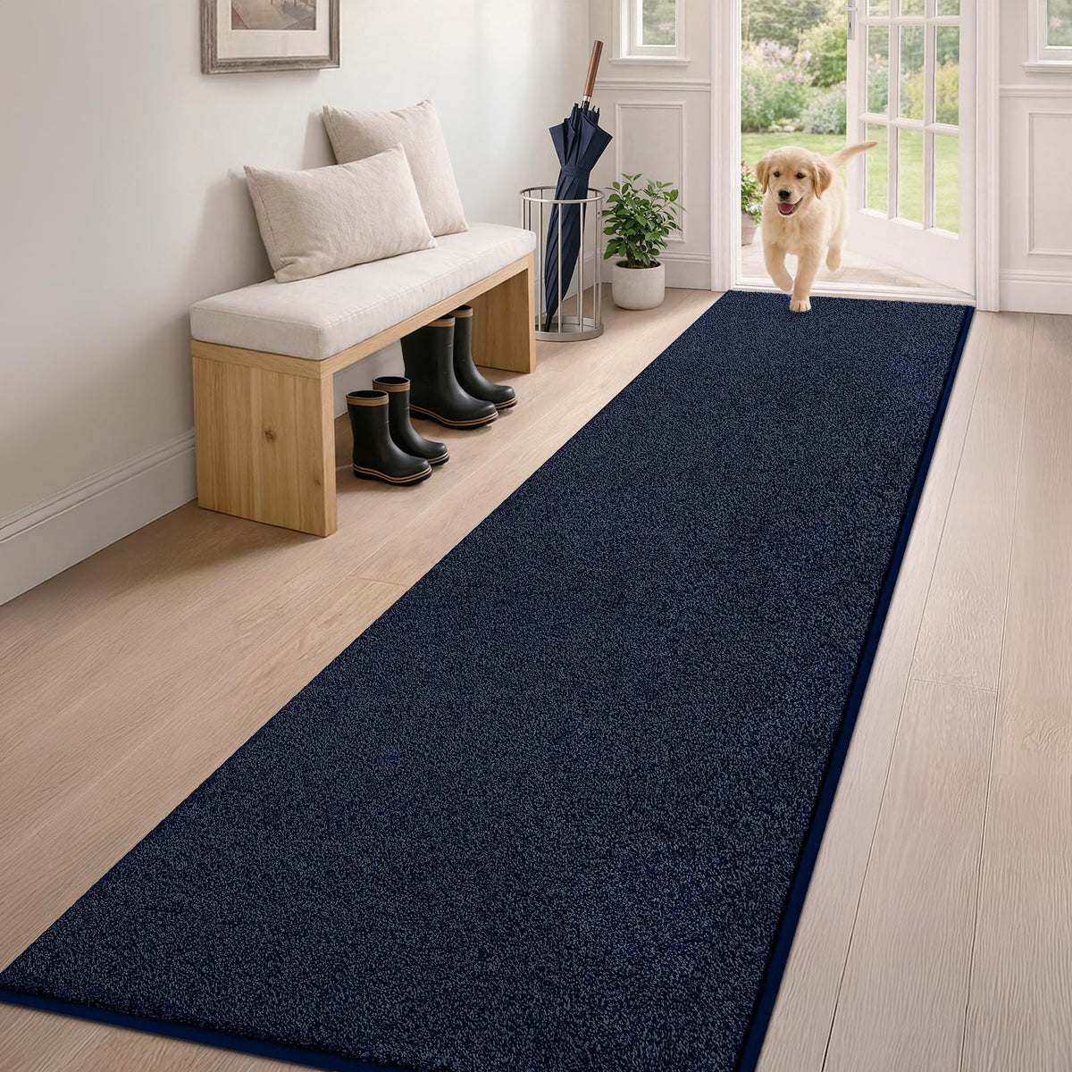 PURRUGS Dirt Trapping Indoor Door Mat, 24" x 35.5", Charcoal
