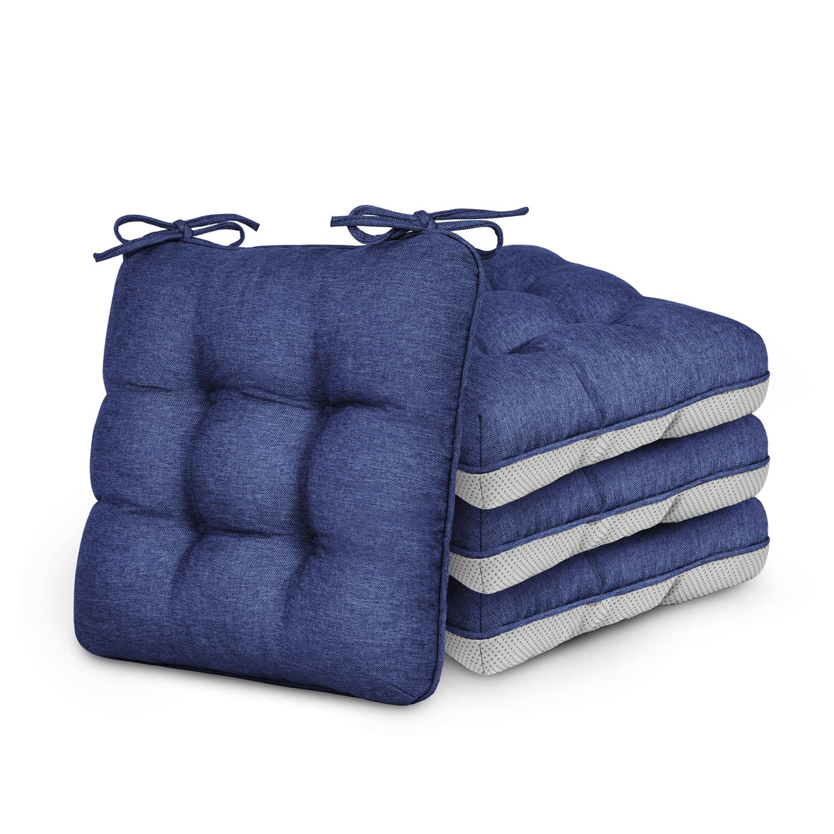 Love's cabin Memory Foam Chair Cushions Set of 4, 15.5 Inch, Grey
