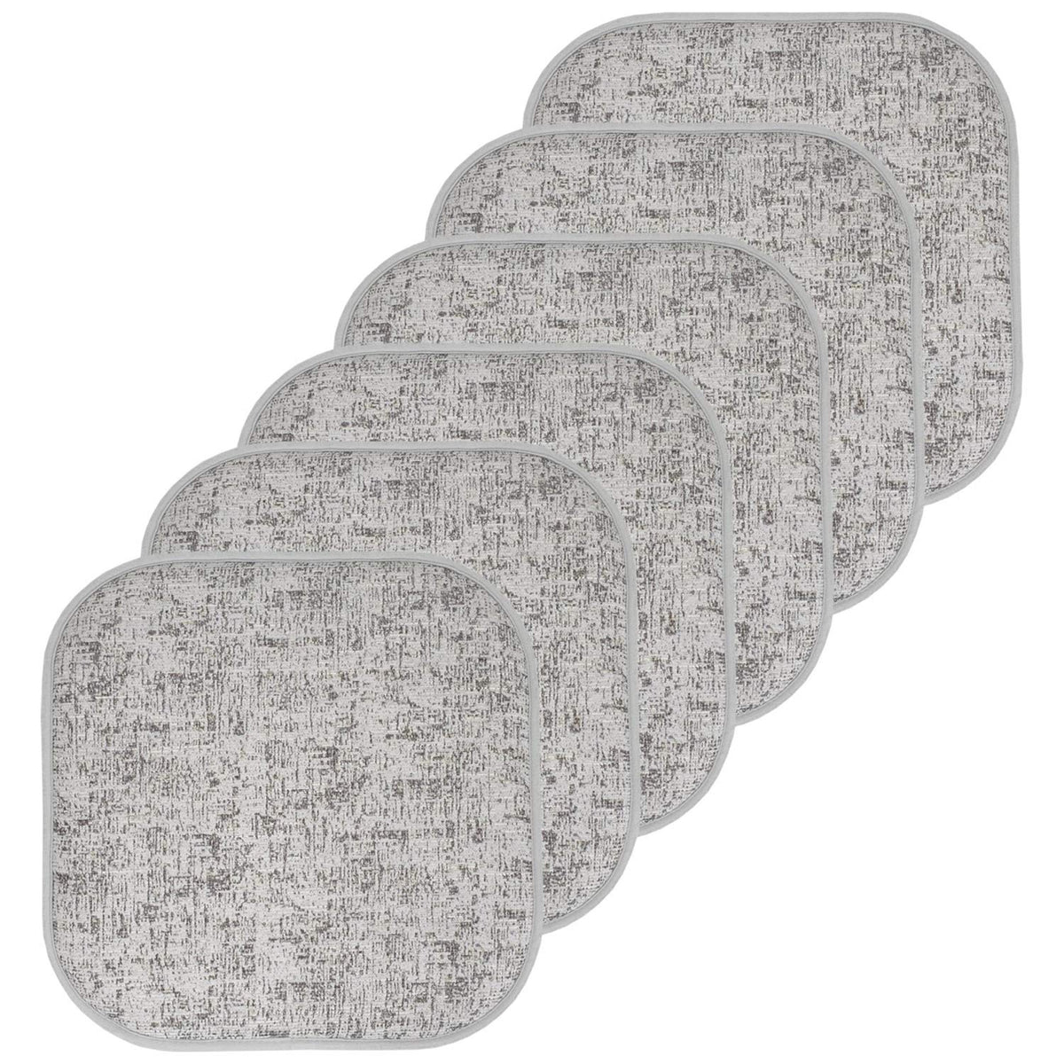 Sweet Home Collection Chair Cushion Memory Foam Pads Honeycomb Pattern Slip Non Skid Rubber Back Rounded Square 16" x 16" Seat Cover, 4 Pack, Alexis Chocolate