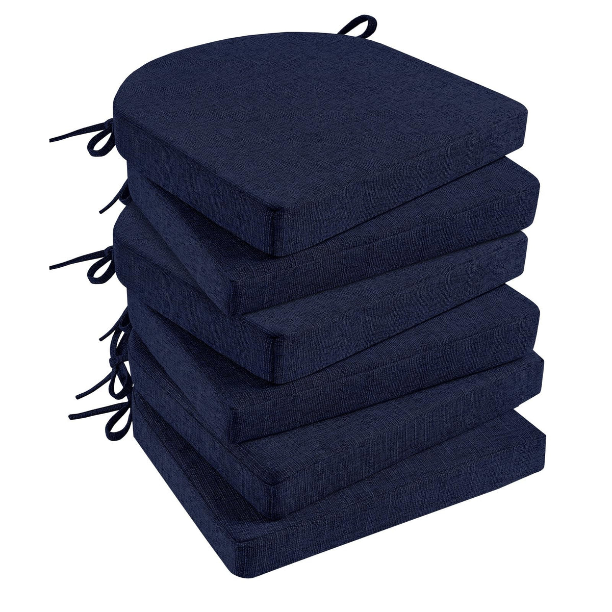 Basic Beyond Chair Cushions for Dining Chairs 4 Pack, Kitchen Chair Cushions with Ties and Non Slip Backing, 16 x 16 inches Chair Pads for Dining Chairs (Black)
