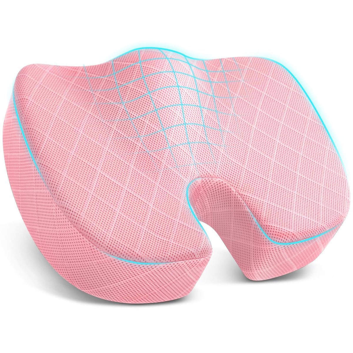 TushGuard Seat Cushion, Memory Foam Office Chair Cushion - Grey, Large