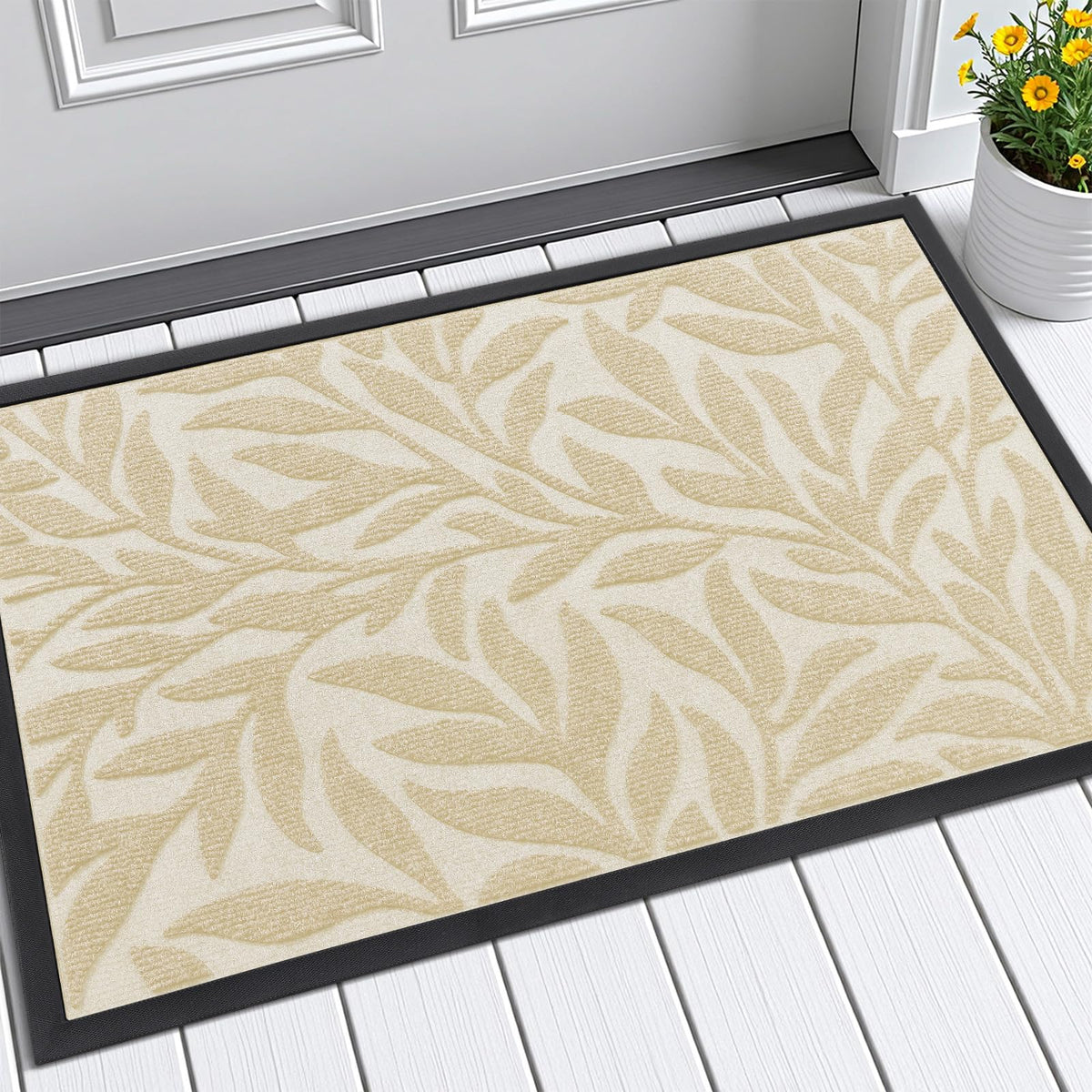 Smiry Welcome Front Door Mat for Outdoor Indoor 29.5x17, All-Season Doormat