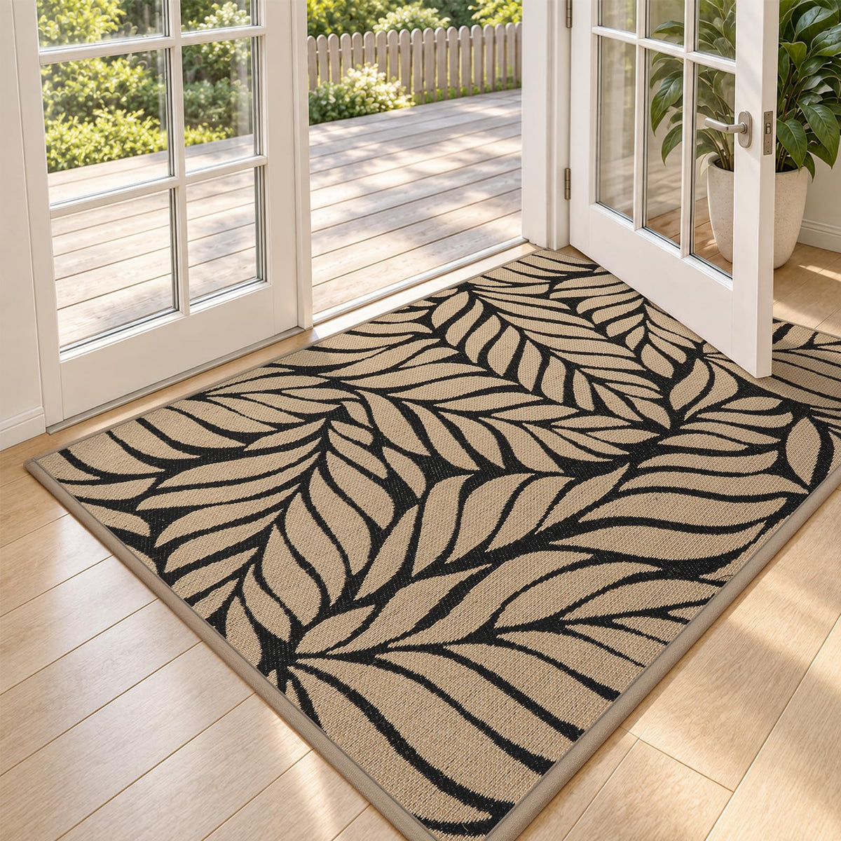 Front Door Mat Indoor Outside Entrance Non-Slip Mats Brown 17"x30"
