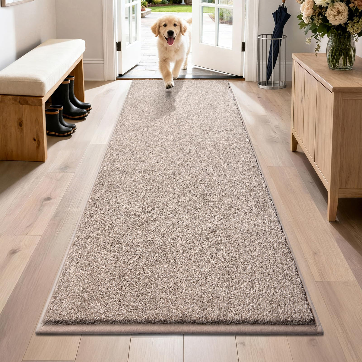 PURRUGS Dirt Trapping Indoor Door Mat, 24" x 35.5", Charcoal