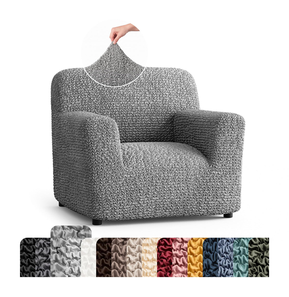 Premium Stretch Couch Covers for Sofa - Sofa Chair Cover Washable, Dogs & Pets Friendly - Elastic Polyester Loveseat Slipcovers - Non-Slip Love Seat Couch Covers - Soft Taupe (86"-120" Wide)