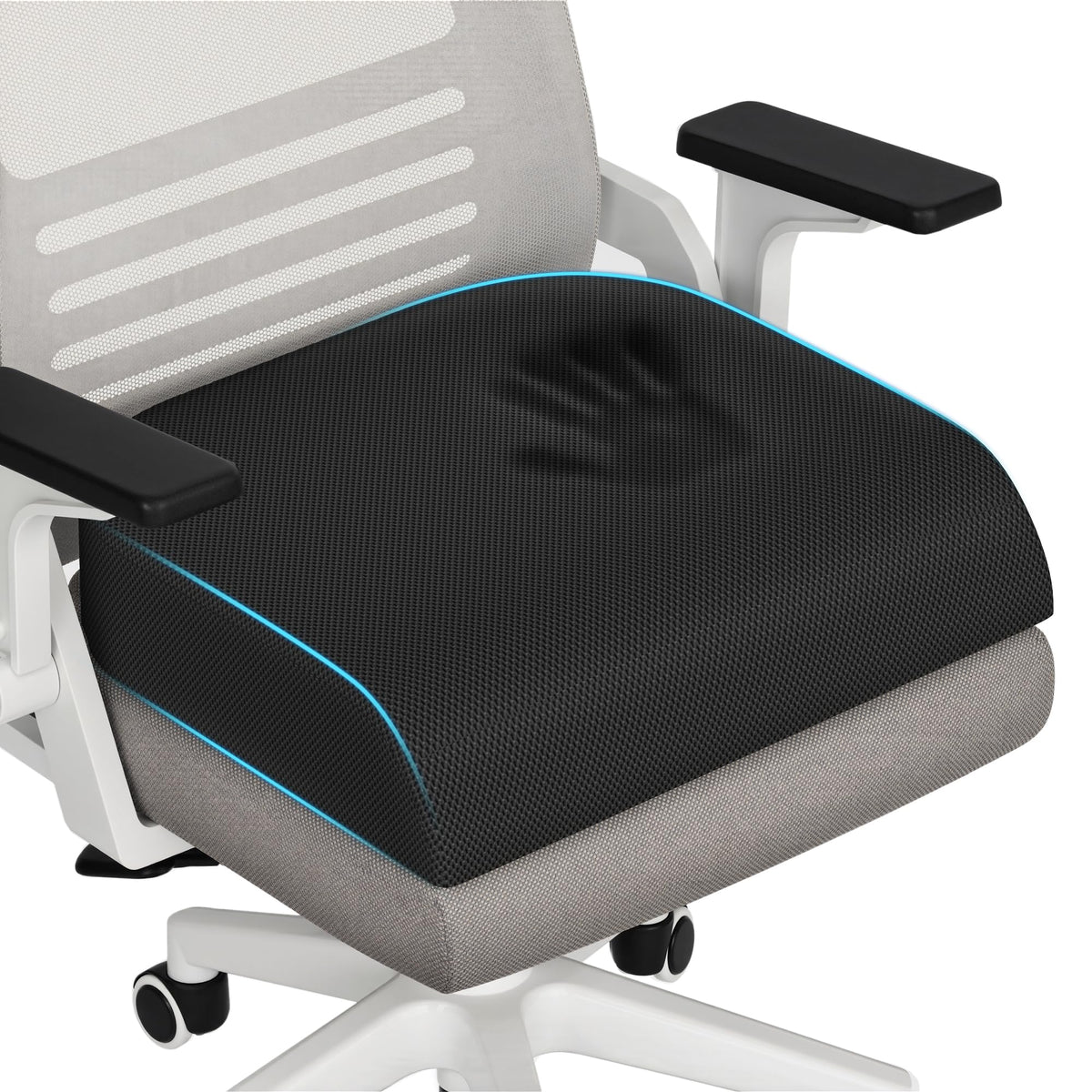 TranquilRelax Memory Foam Seat Cushion for Office Chair, 3-Inch, Black