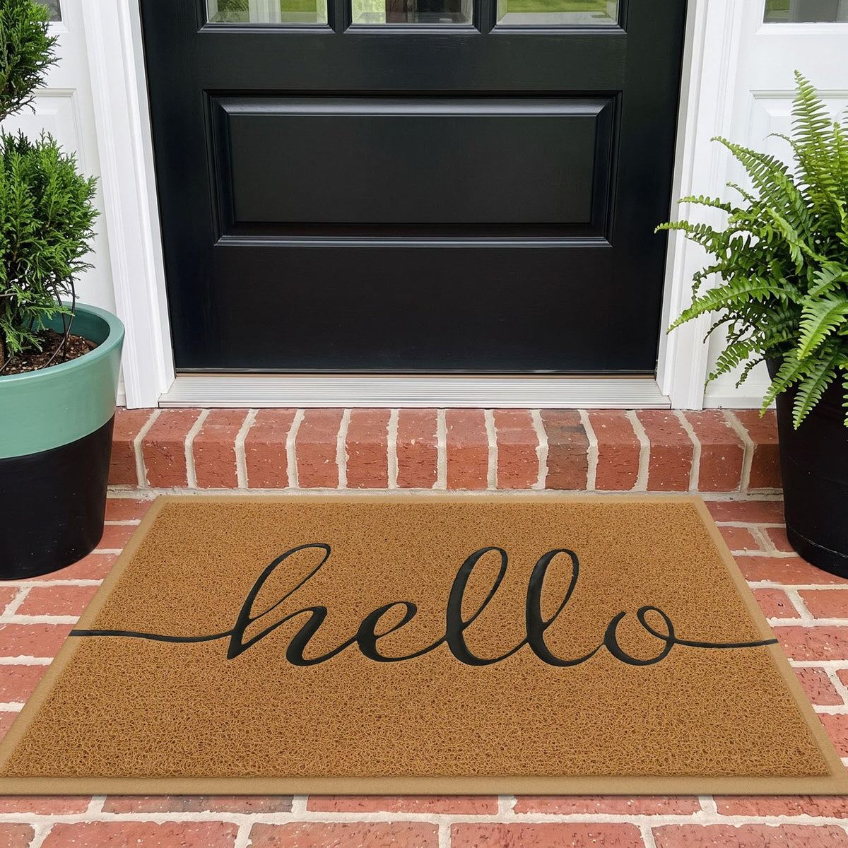 EARTHALL Door Mat Outside Inside Home Doormat, 30"x17.5", Durable Floor Mat Non Slip Mat Ultra Absorb Mud Easy Clean Front Doormat for Garage, Entryway, Patio, High Traffic Areas, Black