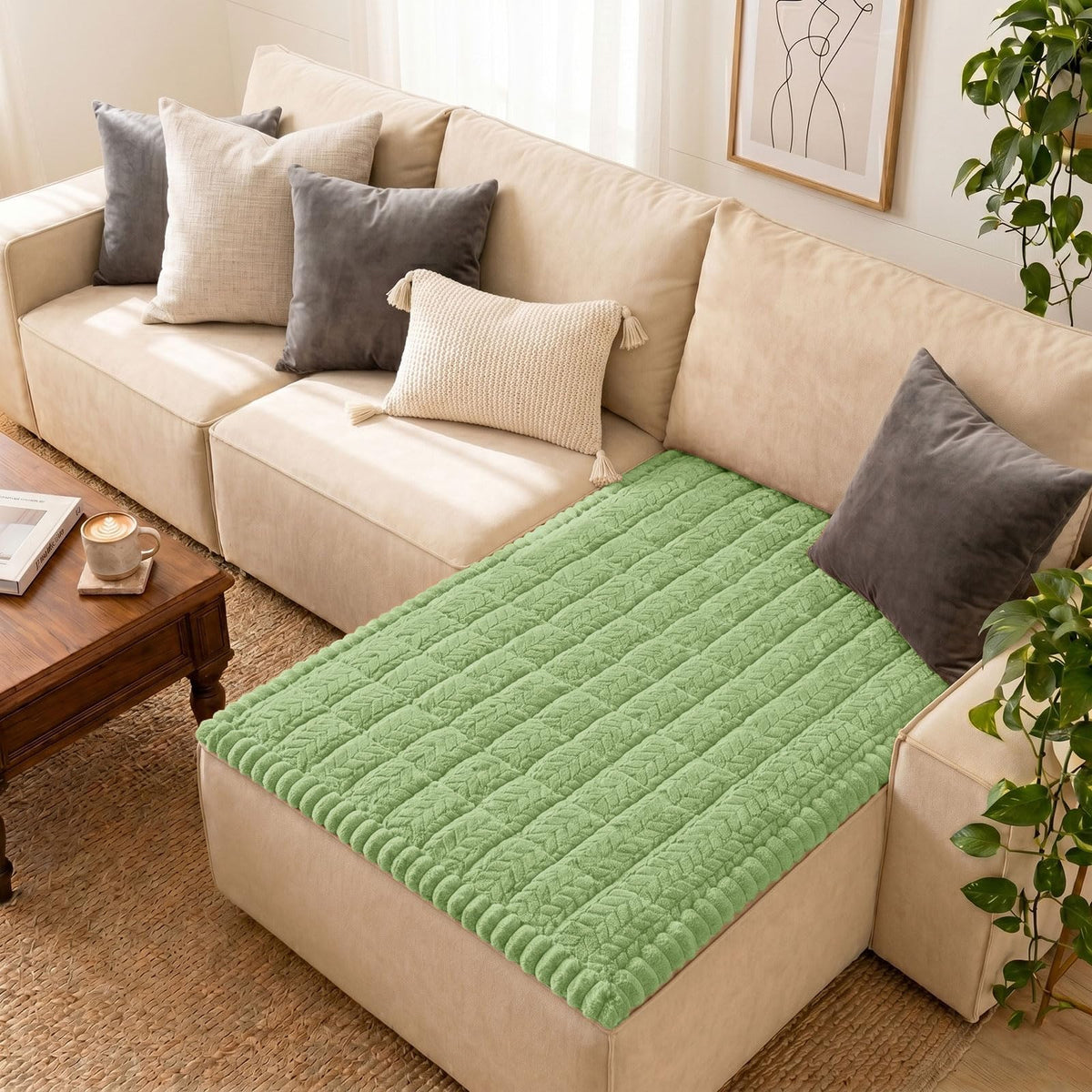 Smiry Couch Cover for Dogs, Non Slip Fuzzy Pet Sofa Covers Washable