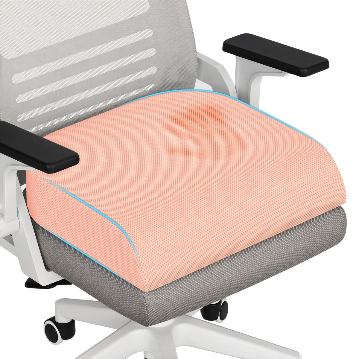 TranquilRelax Memory Foam Seat Cushion for Office Chair, 3-Inch, Black