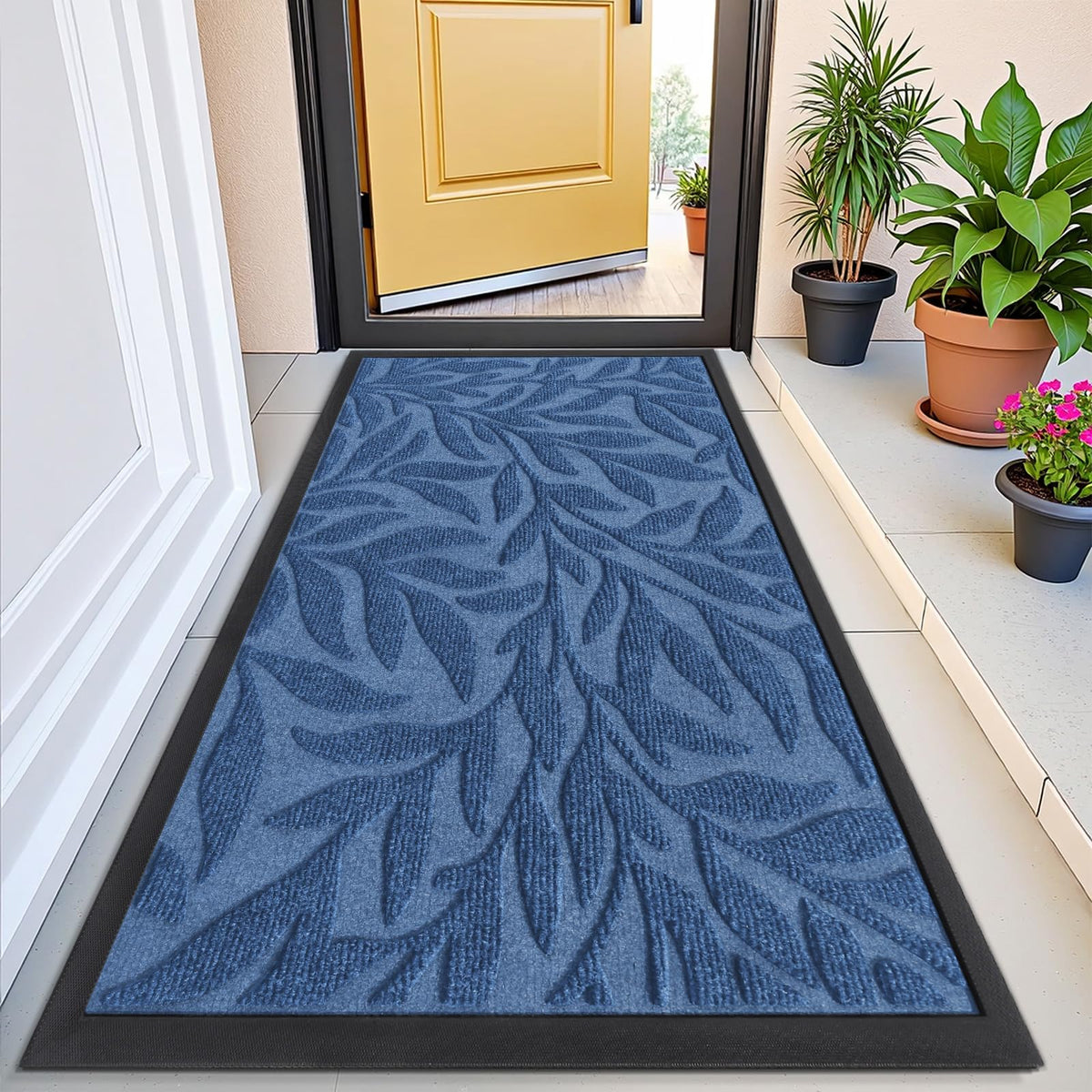 Smiry Welcome Front Door Mat for Outdoor Indoor 29.5x17, All-Season Doormat
