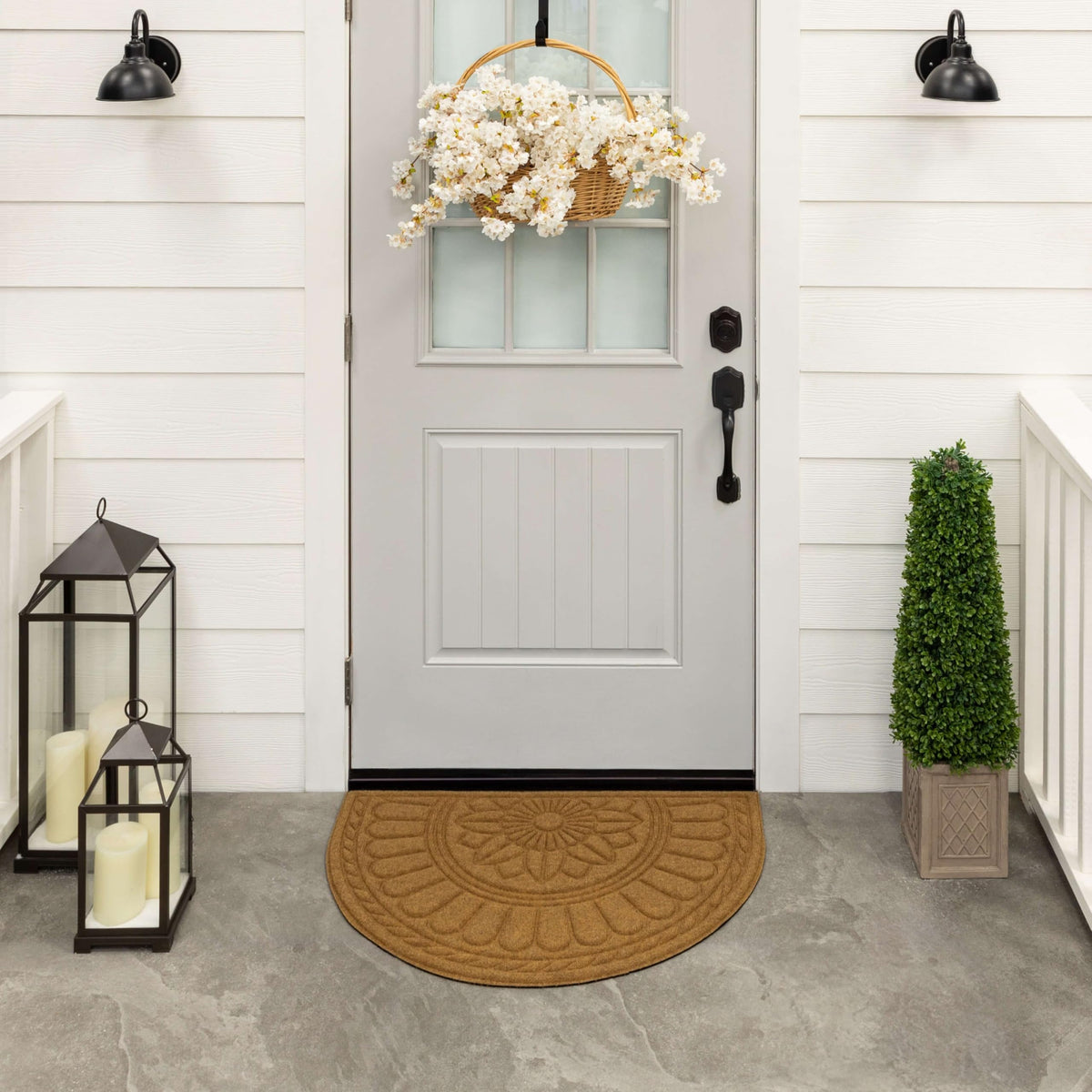 Mohawk Home Swirl Style Casual Ornamental Denim Blue 2' X 3' All Weather Outdoor Door Mat Perfect for Porch, Garage