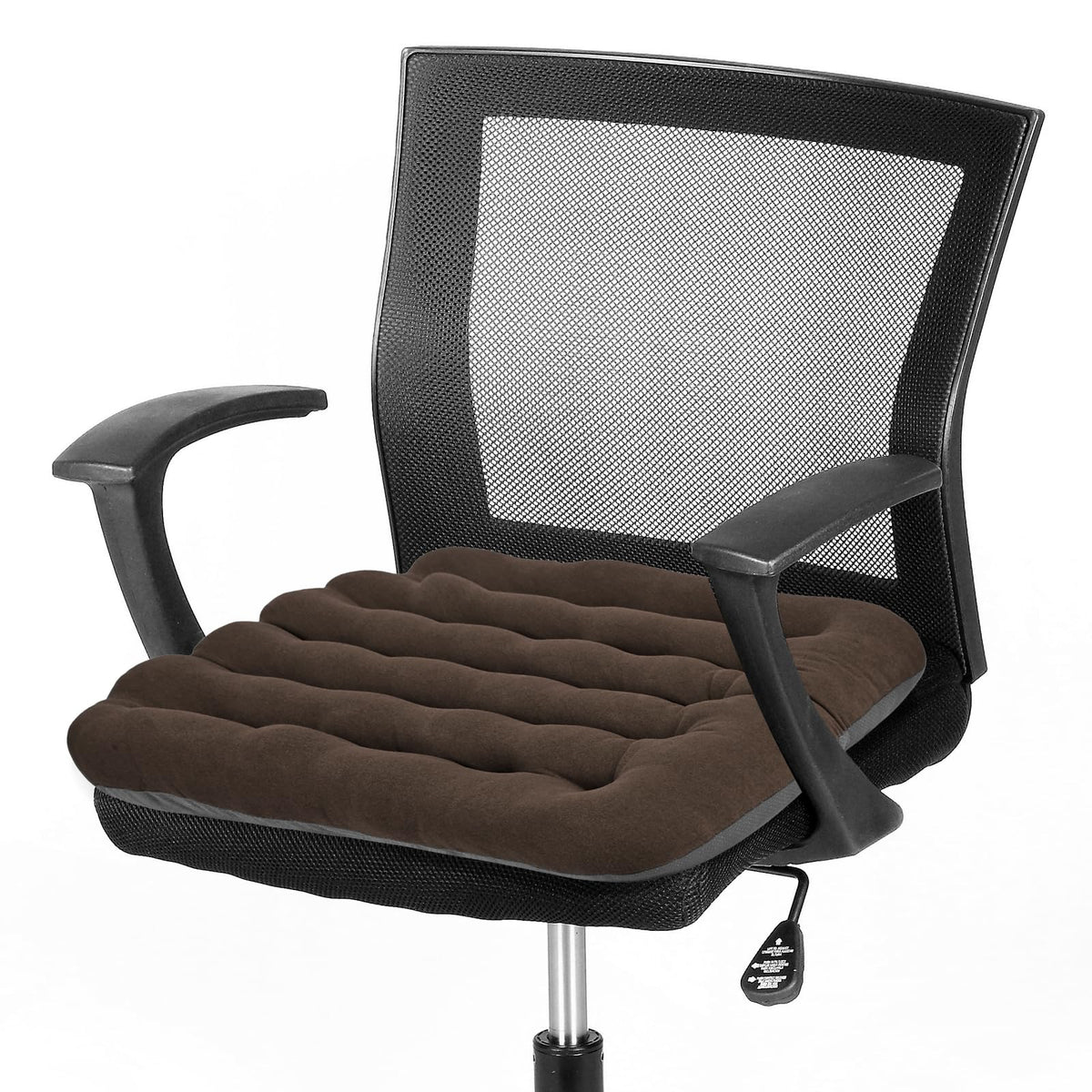BUYUE Good Support Office Chair Cushion Padded, Soft Velvet Comfortable Non-Slip Seat Cushion for Computer Desk Kitchen Chair (1 Count, Black)