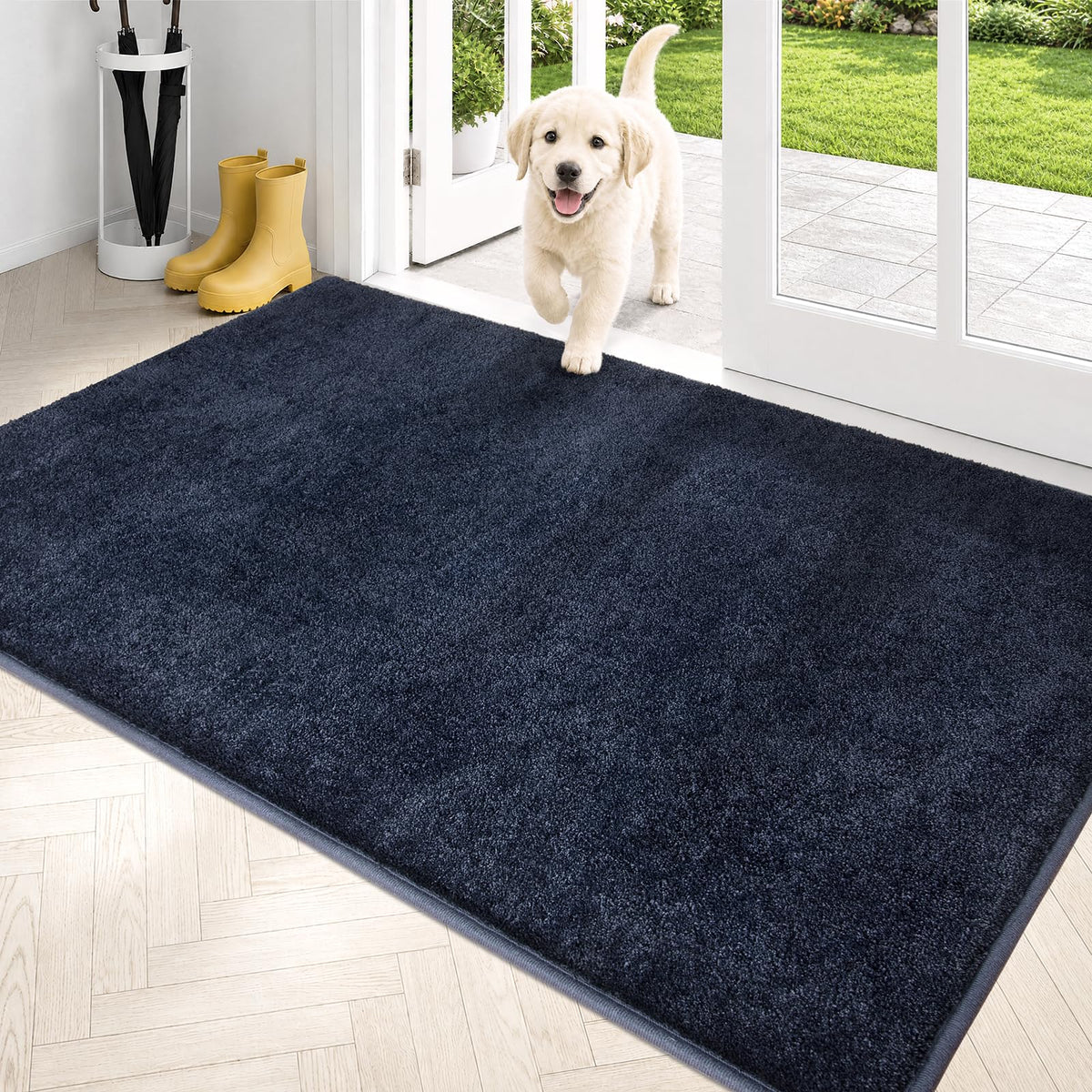 PURRUGS Dirt Trapping Indoor Door Mat, 24" x 35.5", Charcoal