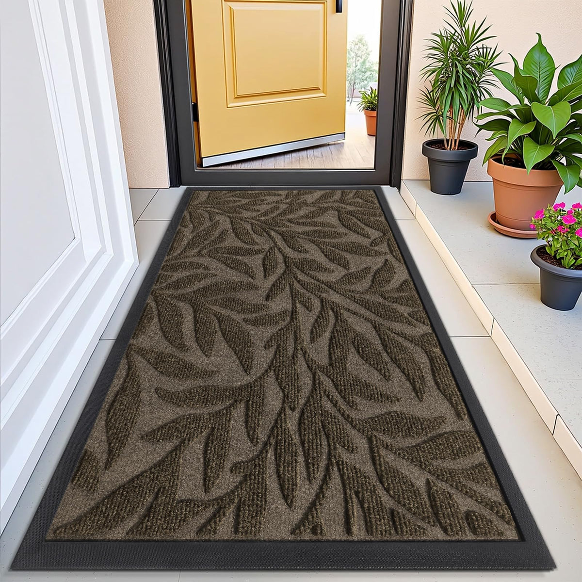 Smiry Welcome Front Door Mat for Outdoor Indoor 29.5x17, All-Season Doormat