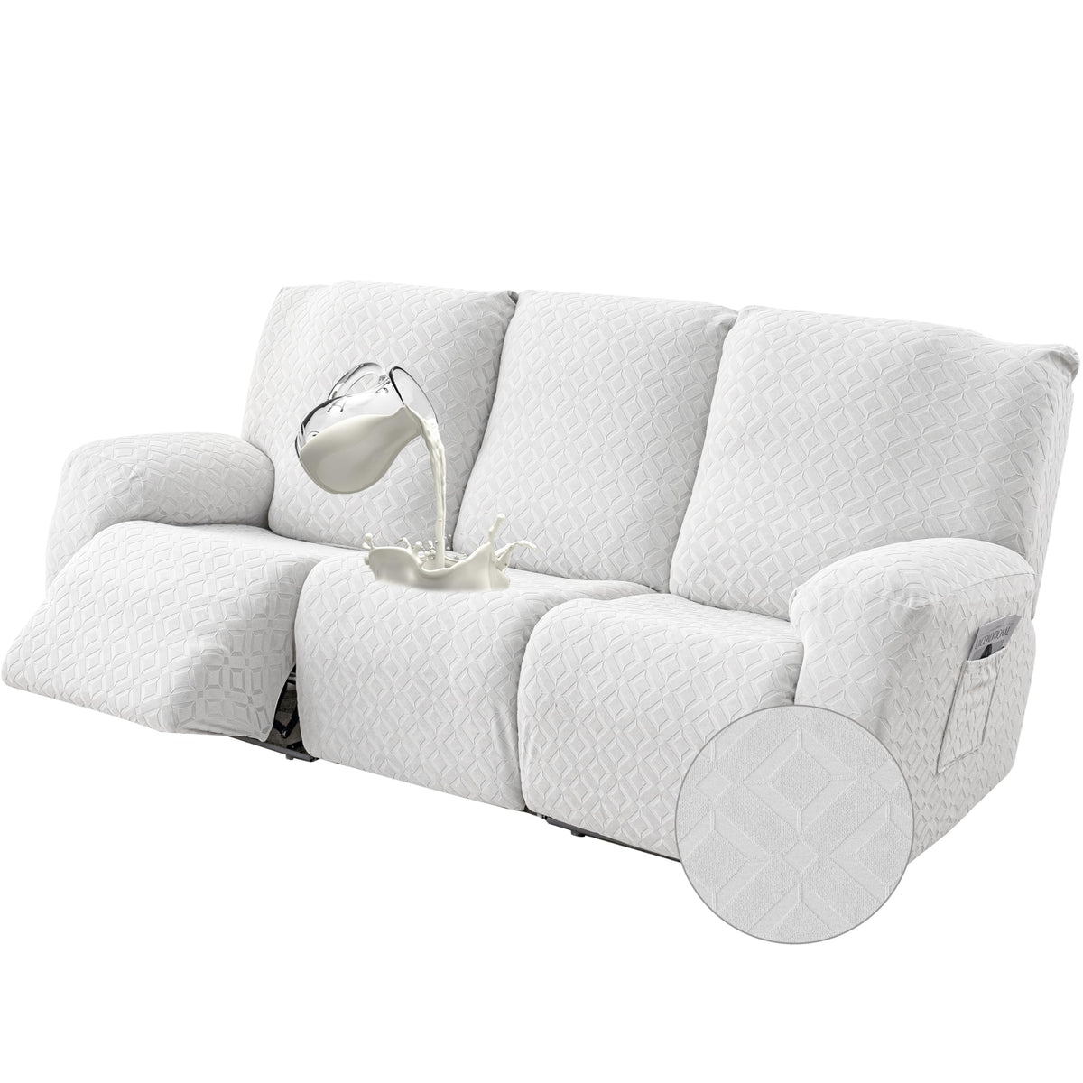 Gennia Waterproof Recliner Sofa Cover,3 Seat Couch Cover,Dark Gray