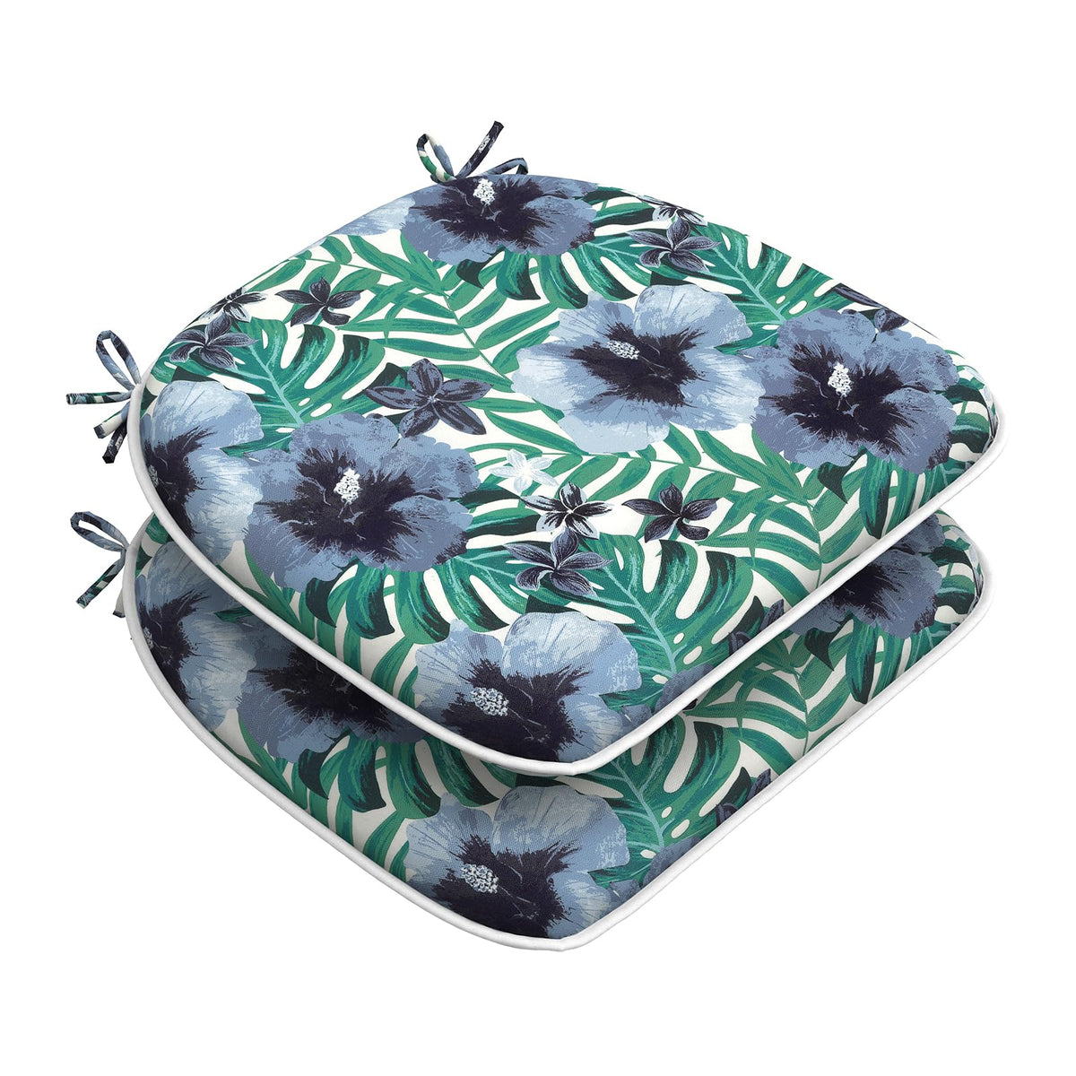 DYTXIII Set of 4 Outdoor Chair Cushions with Ties,Water Repellent Patio Chair Pads 17"x 16" for Outdoor Furniture,Round Corner Seat Cushions for Garden Yard Kitchen Paisley Multi