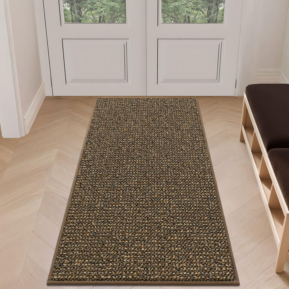 BEQHAUSE Dirt Trapper Door Mat 24" x 36", Non-Slip Washable Doormats, Beige