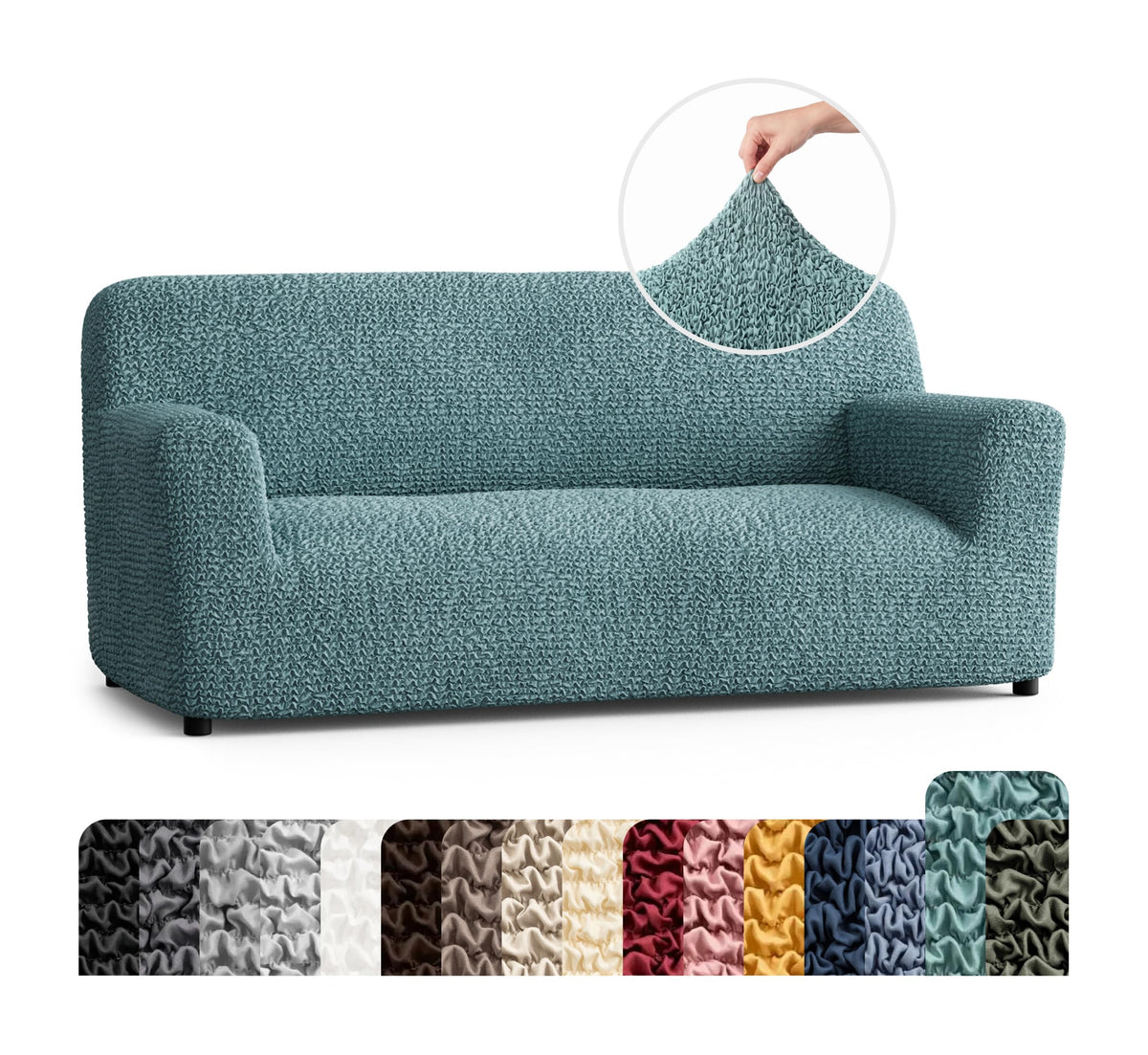 Premium Stretch Couch Covers for Sofa - Sofa Chair Cover Washable, Dogs & Pets Friendly - Elastic Polyester Loveseat Slipcovers - Non-Slip Love Seat Couch Covers - Soft Taupe (86"-120" Wide)